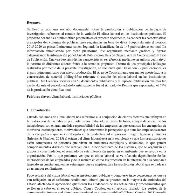 El clima laboral en las instituciones públicas del Perú